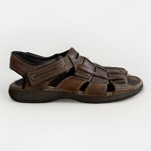 Clarks Mens 13M Leather Fisherman Sandals Comfort Walking Casual Brown Cruise